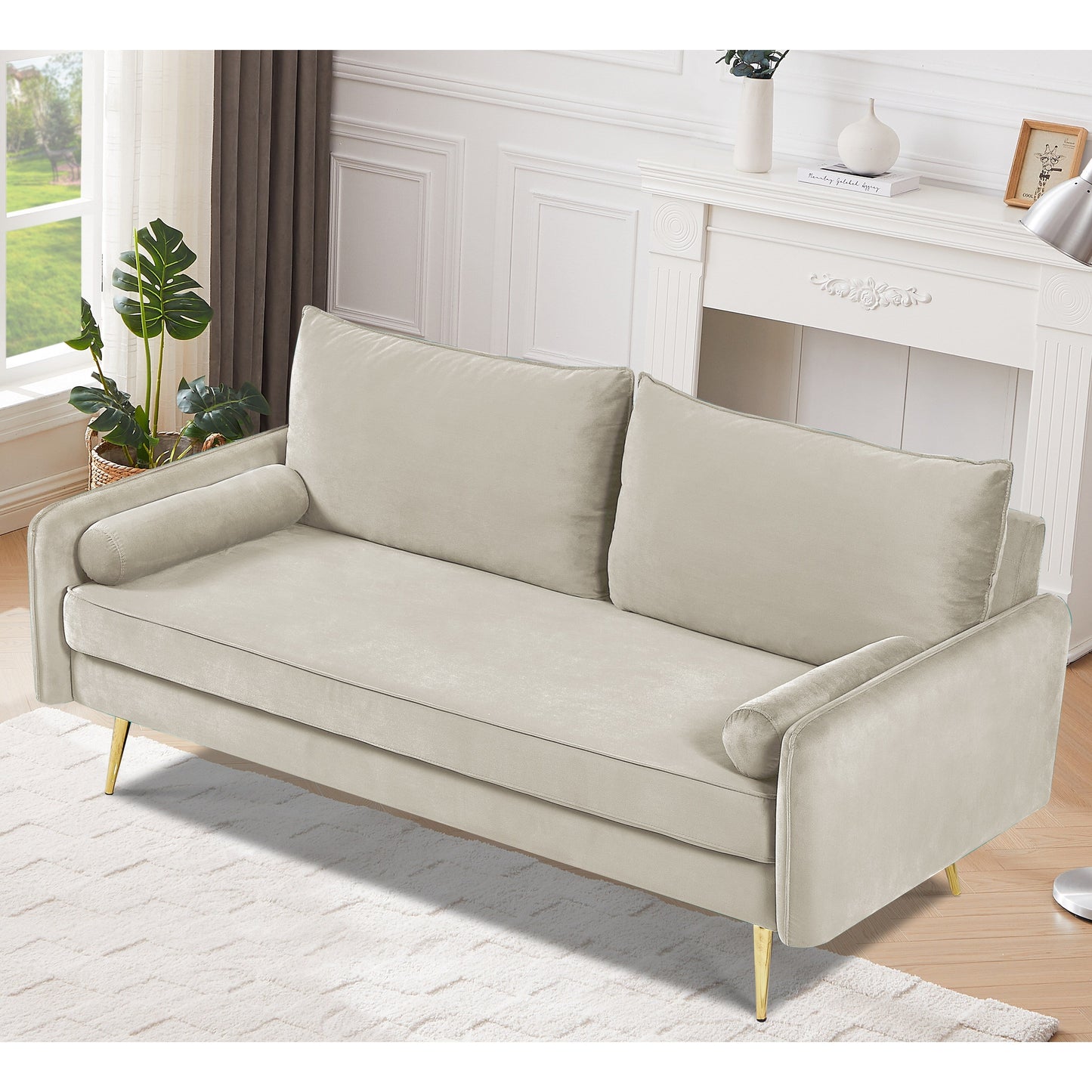 Villeda 70''W Polyester Square Arms Sofa