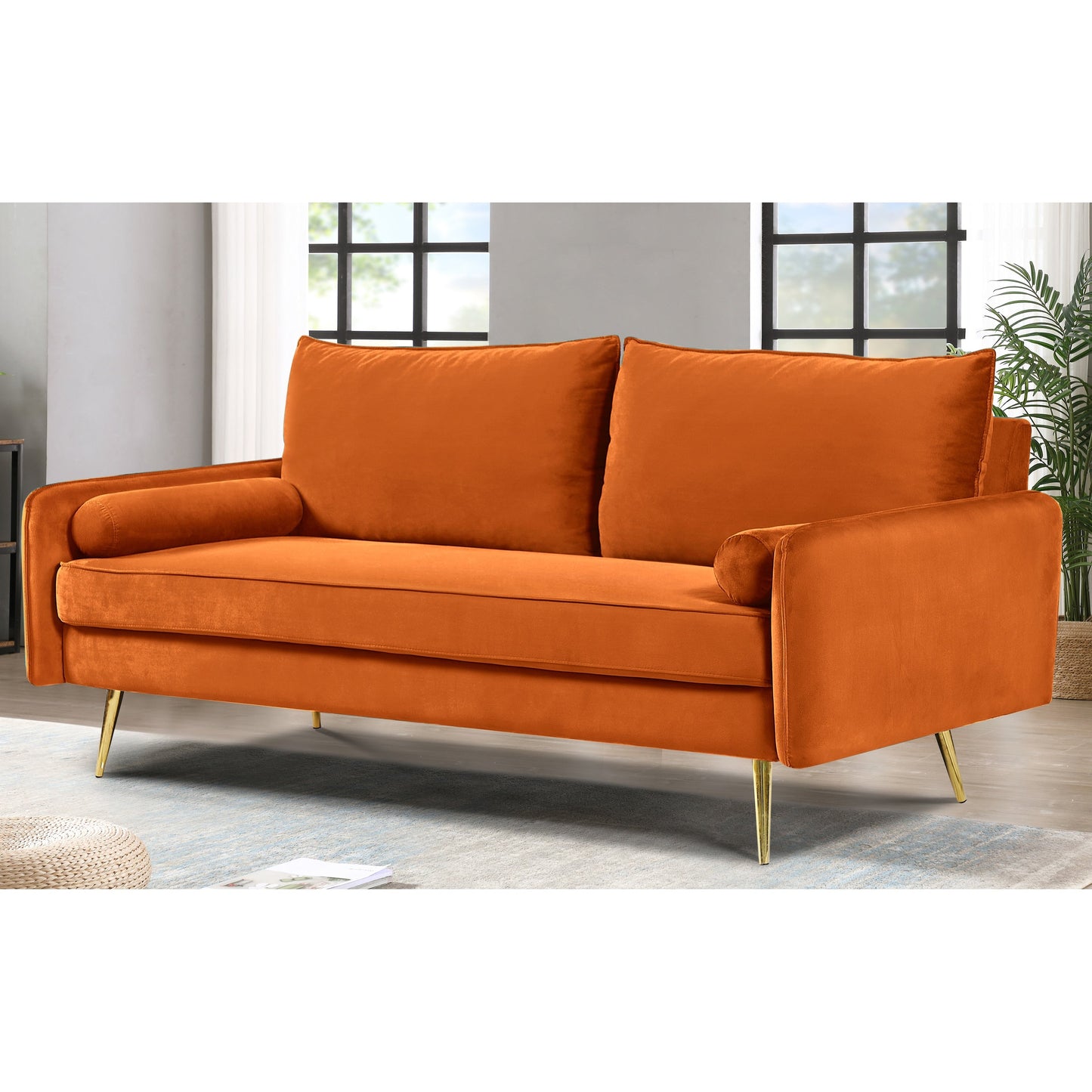 Villeda 70''W Polyester Square Arms Sofa