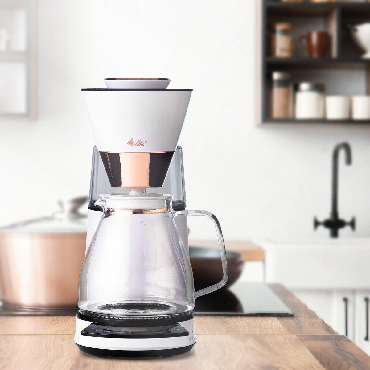 Vision 12-Tassen-Luxus-Filterkaffeemaschine mit drehbarem Armaturenbrett