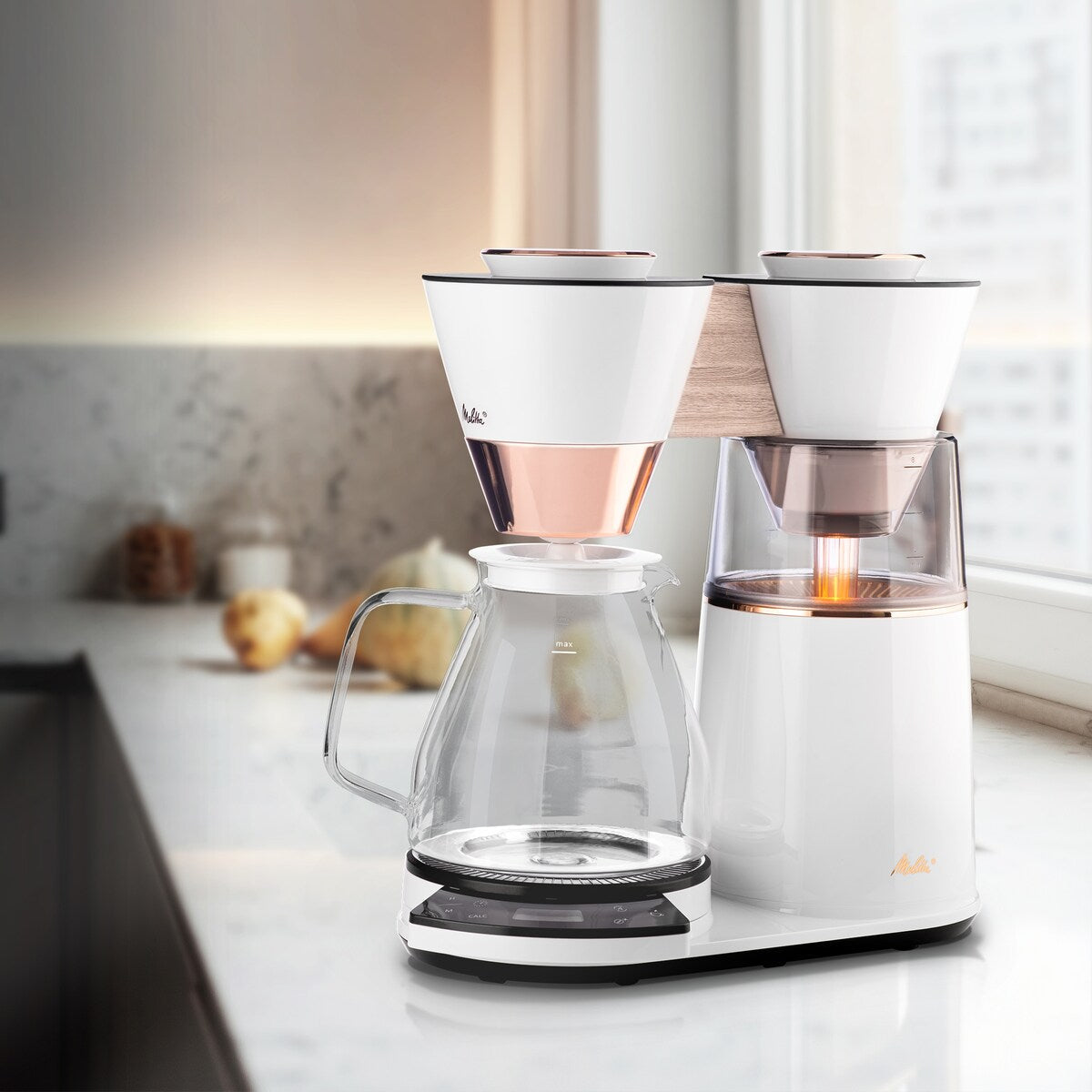Vision 12-Tassen-Luxus-Filterkaffeemaschine mit drehbarem Armaturenbrett
