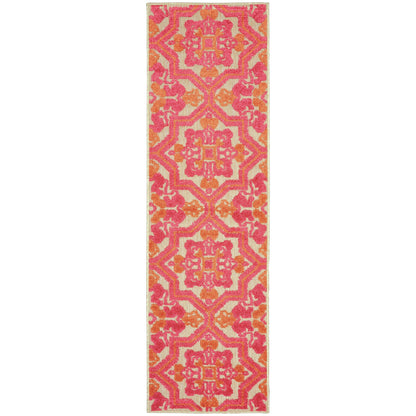 Vista Home Capri, gemischter Flor, rosa/orangefarbener Blumenteppich für drinnen und draußen.