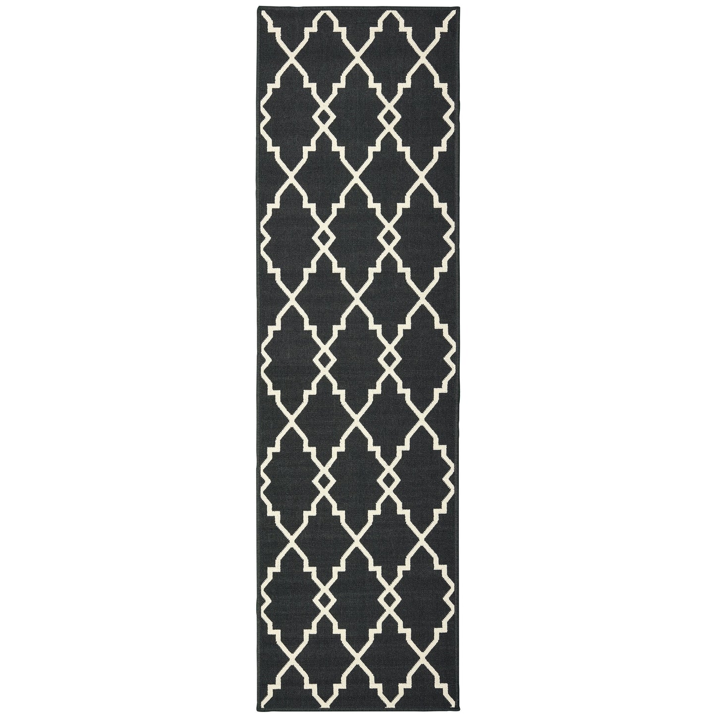 Vista Home Malta Lattice Schwarz/Off-White Teppich für drinnen und draußen.