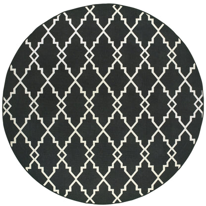 Vista Home Malta Lattice Schwarz/Off-White Teppich für drinnen und draußen.