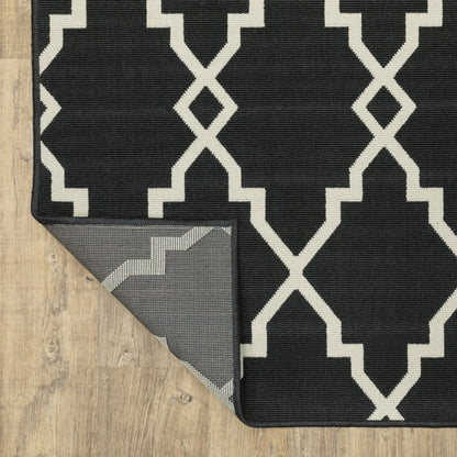 Vista Home Malta Lattice Schwarz/Off-White Teppich für drinnen und draußen.