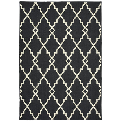 Vista Home Malta Lattice Schwarz/Off-White Teppich für drinnen und draußen.