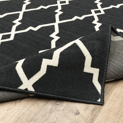 Vista Home Malta Lattice Schwarz/Off-White Teppich für drinnen und draußen.