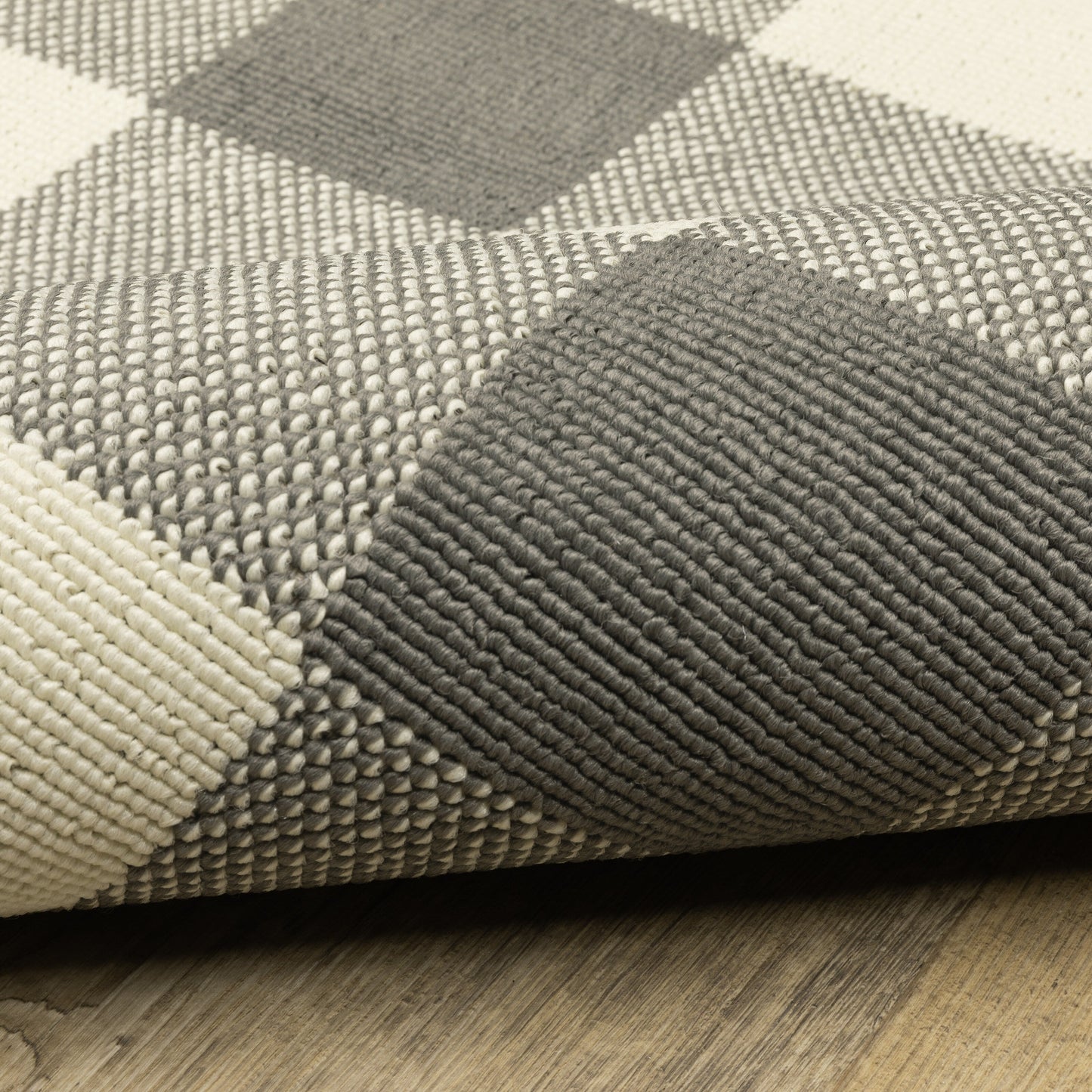 Vista Home Malta Gingham Check Teppich für drinnen und draußen