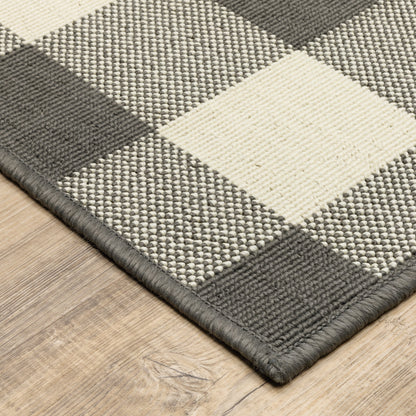 Vista Home Malta Gingham Check Teppich für drinnen und draußen