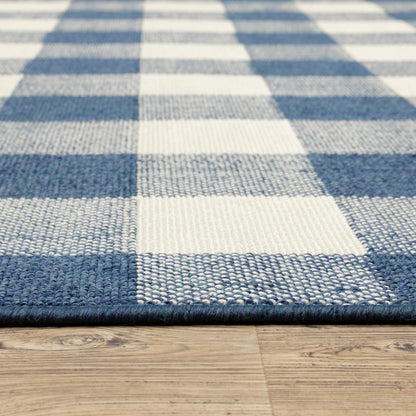 Vista Home Malta Gingham Check Teppich für drinnen und draußen