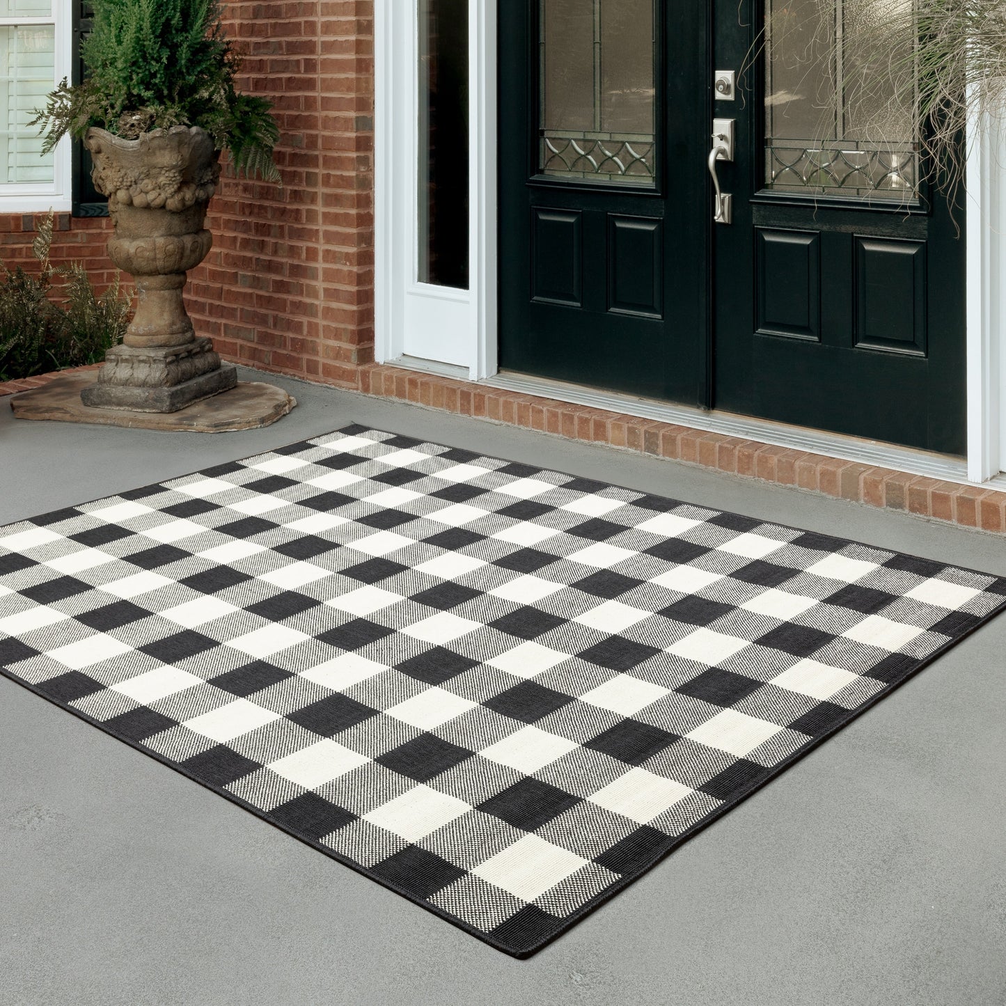 Vista Home Malta Gingham Check Teppich für drinnen und draußen