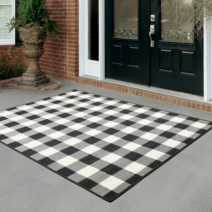 Vista Home Malta Gingham Check Teppich für drinnen und draußen