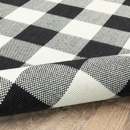 Vista Home Malta Gingham Check Teppich für drinnen und draußen
