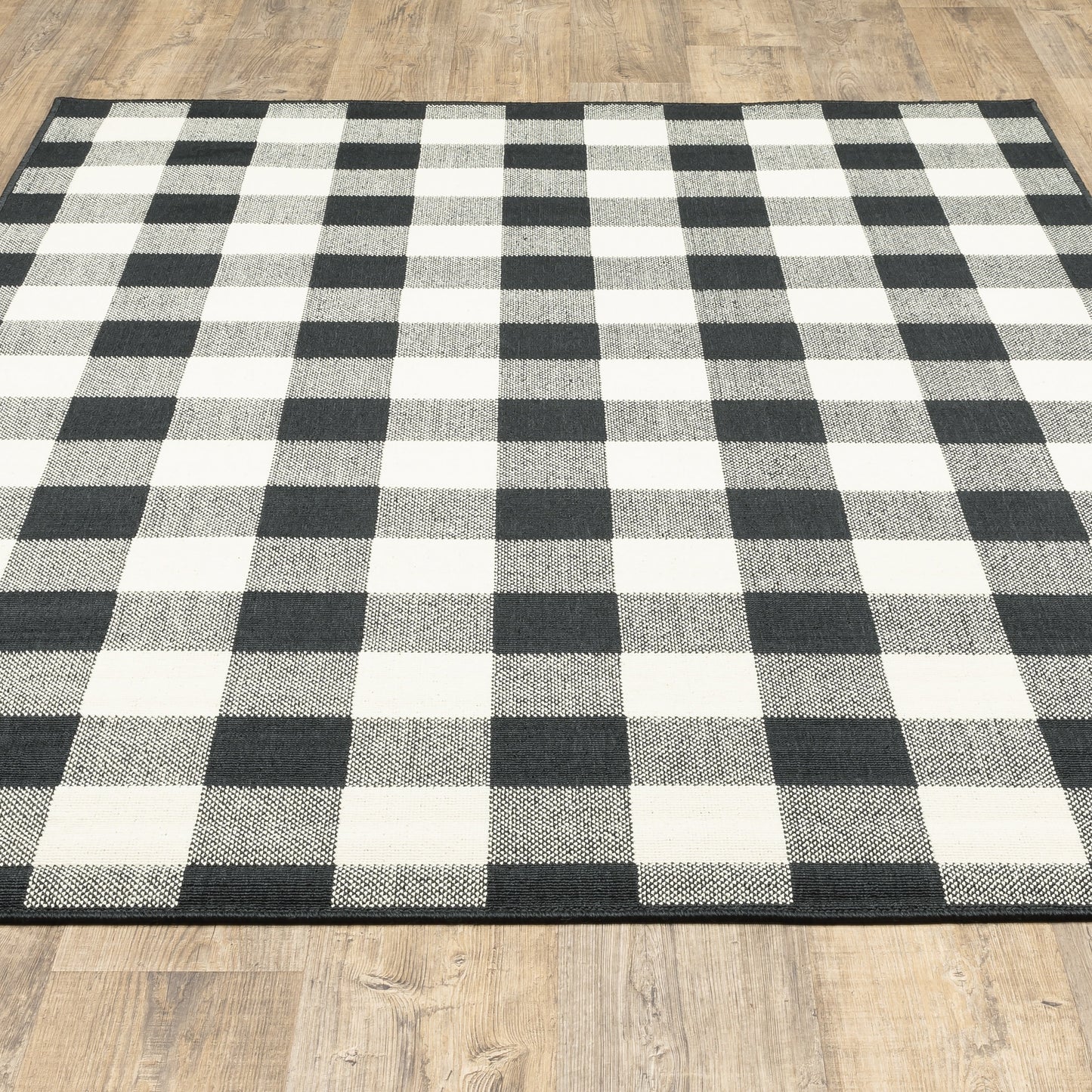 Vista Home Malta Gingham Check Teppich für drinnen und draußen