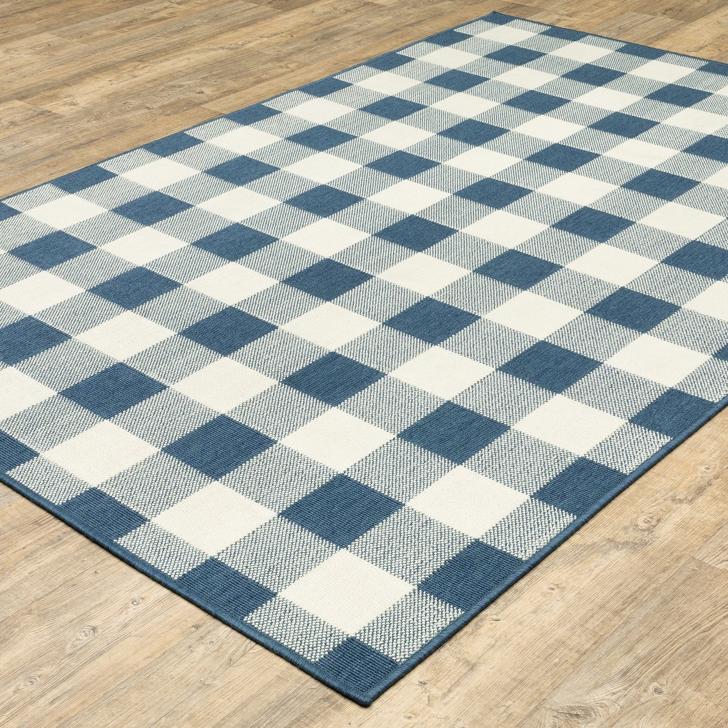 Vista Home Malta Gingham Check Teppich für drinnen und draußen