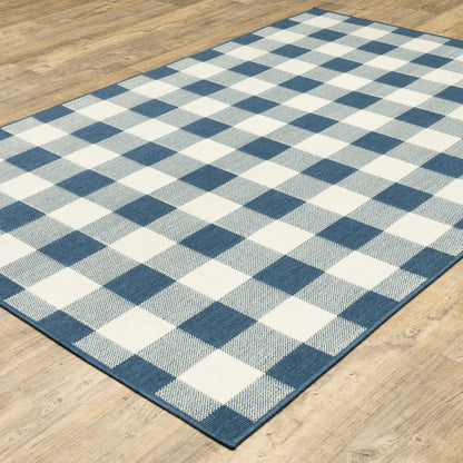 Vista Home Malta Gingham Check Teppich für drinnen und draußen