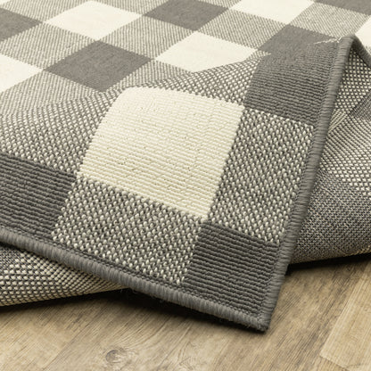 Vista Home Malta Gingham Check Teppich für drinnen und draußen