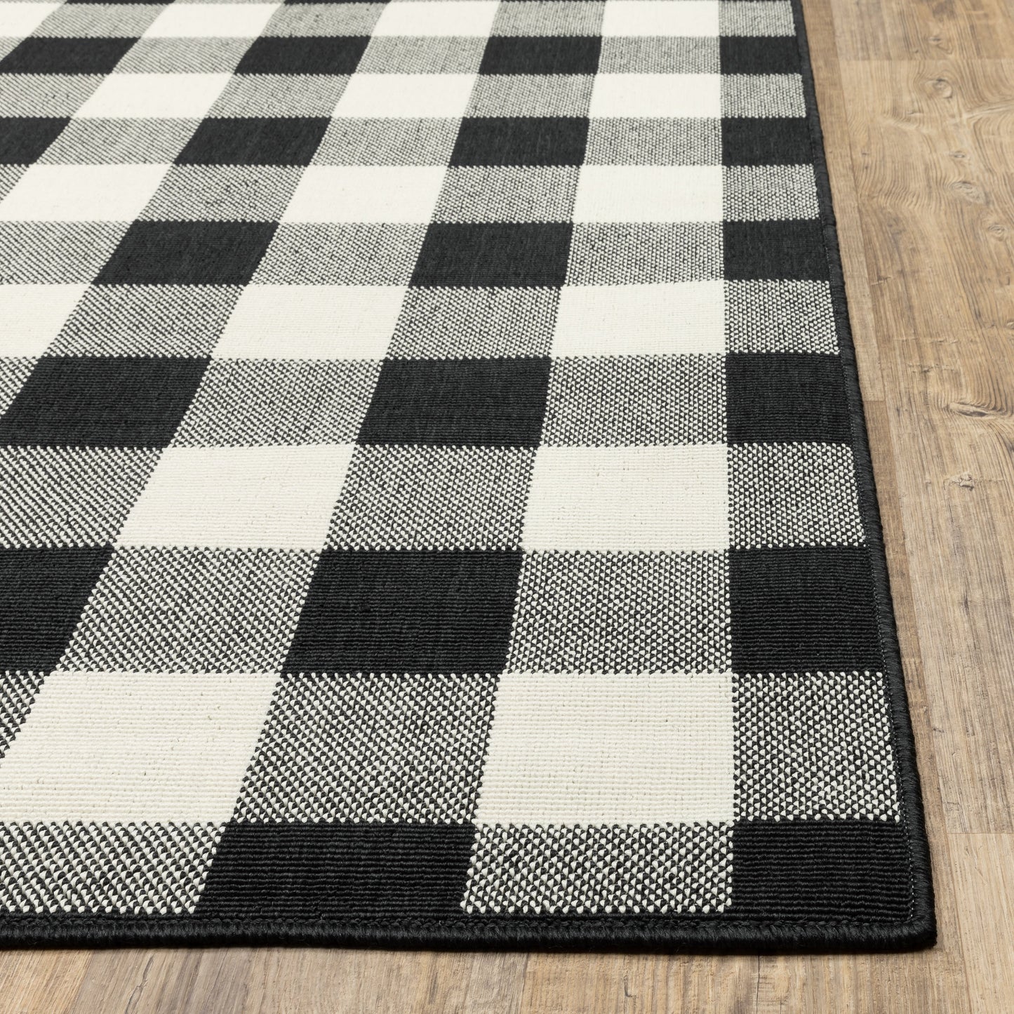 Vista Home Malta Gingham Check Teppich für drinnen und draußen