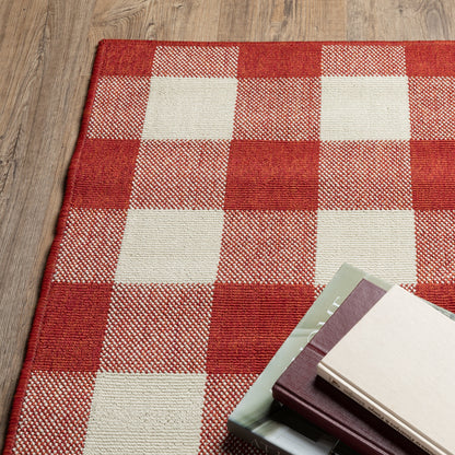 Vista Home Malta Gingham Check Teppich für drinnen und draußen