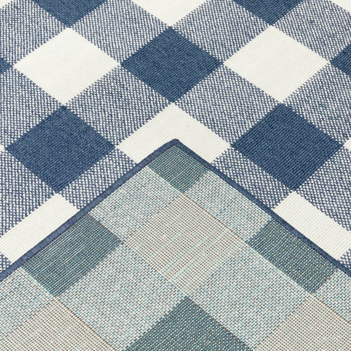Vista Home Malta Gingham Check Teppich für drinnen und draußen