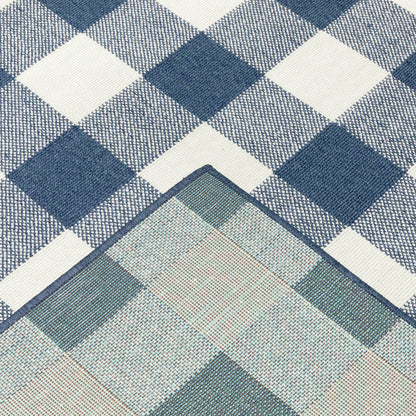 Vista Home Malta Gingham Check Teppich für drinnen und draußen