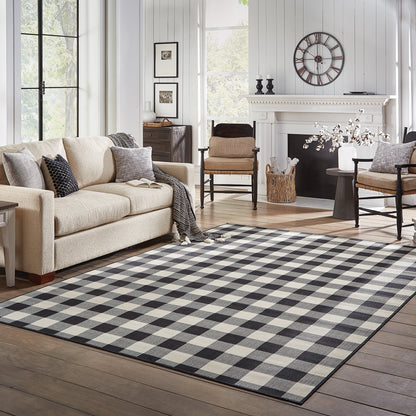 Vista Home Malta Gingham Check Teppich für drinnen und draußen