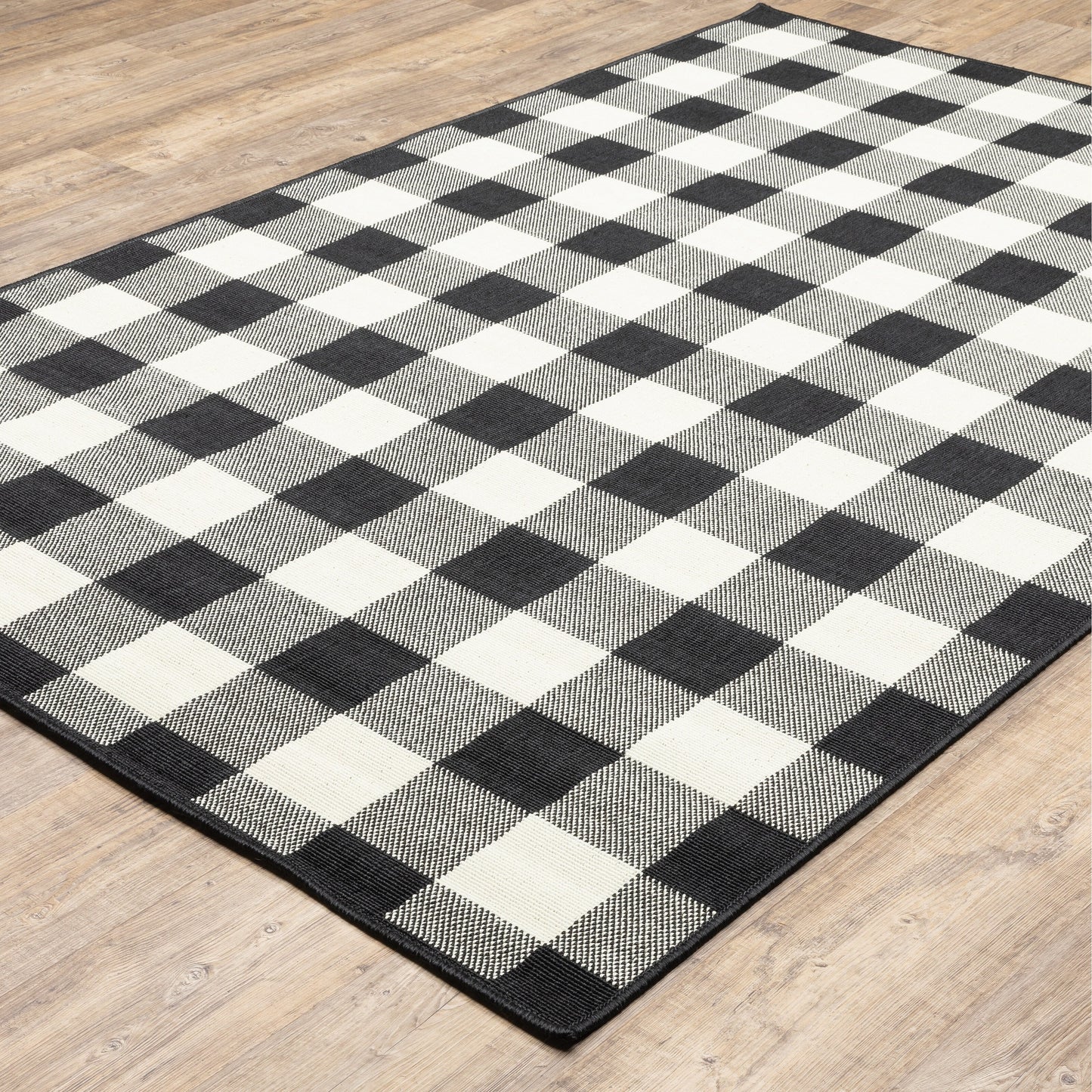 Vista Home Malta Gingham Check Teppich für drinnen und draußen