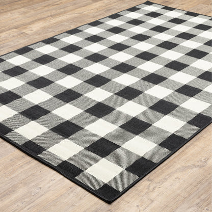 Vista Home Malta Gingham Check Teppich für drinnen und draußen
