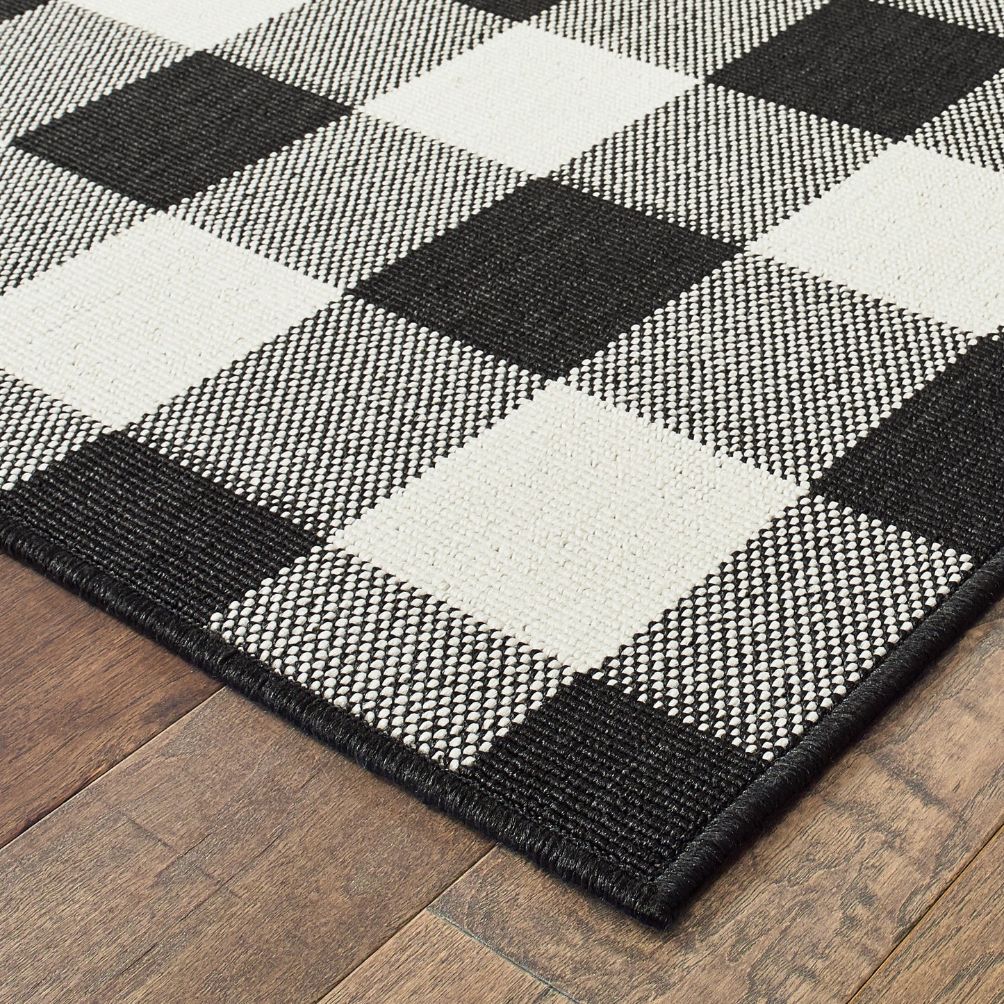 Vista Home Malta Gingham Check Teppich für drinnen und draußen
