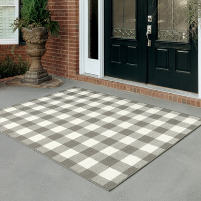 Vista Home Malta Gingham Check Teppich für drinnen und draußen