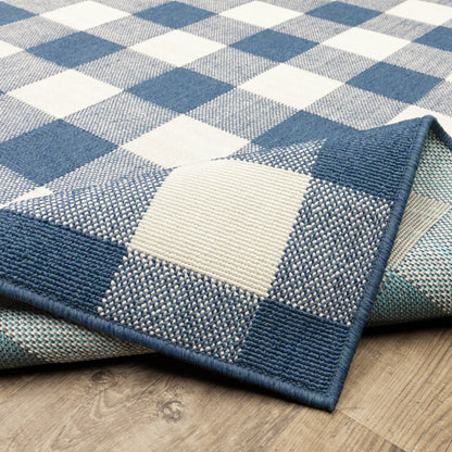 Vista Home Malta Gingham Check Teppich für drinnen und draußen