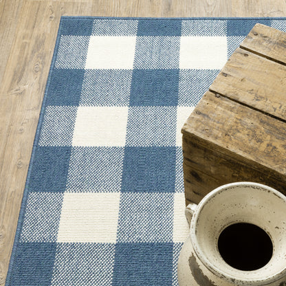 Vista Home Malta Gingham Check Teppich für drinnen und draußen
