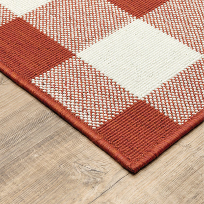 Vista Home Malta Gingham Check Teppich für drinnen und draußen