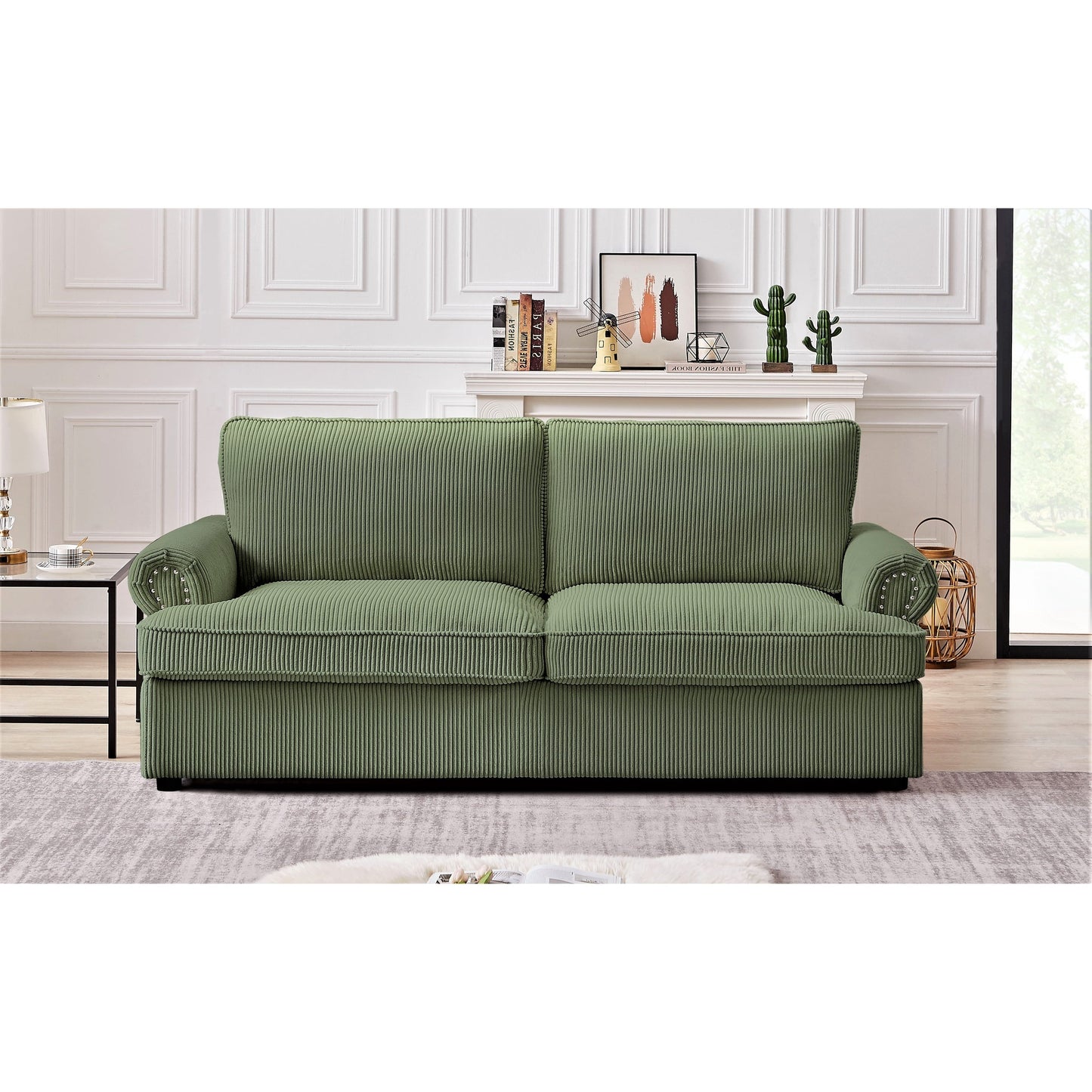 Viviana 76 inch Polyester Round Arm Sleeper Sofa
