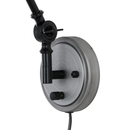 WINGBO Industrielle Wandleuchte mit Schwenkarm und Metallschirm, 2er-Pack...