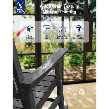 WINSOON Allwetter-Schaukelstuhl für den Außenbereich, 2er-Set
