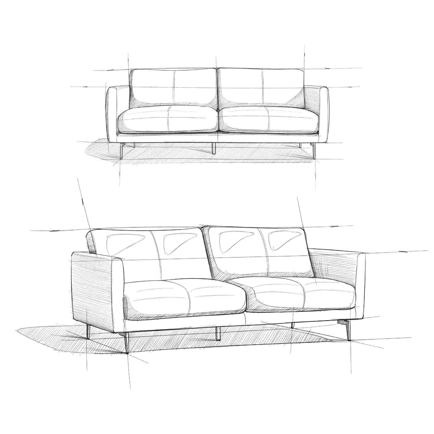 WYNDENHALL Danbury Modern Mid-Century 81 Wide Sofa in Genuine Leather