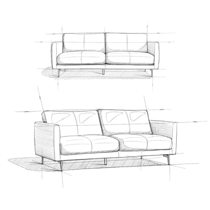 WYNDENHALL Danbury Modern Mid-Century 81 Wide Sofa in Genuine Leather