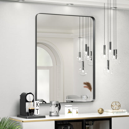 Wandspiegel Kosmetikspiegel Badezimmerspiegel mit abgerundeten Ecken (1 Stück)