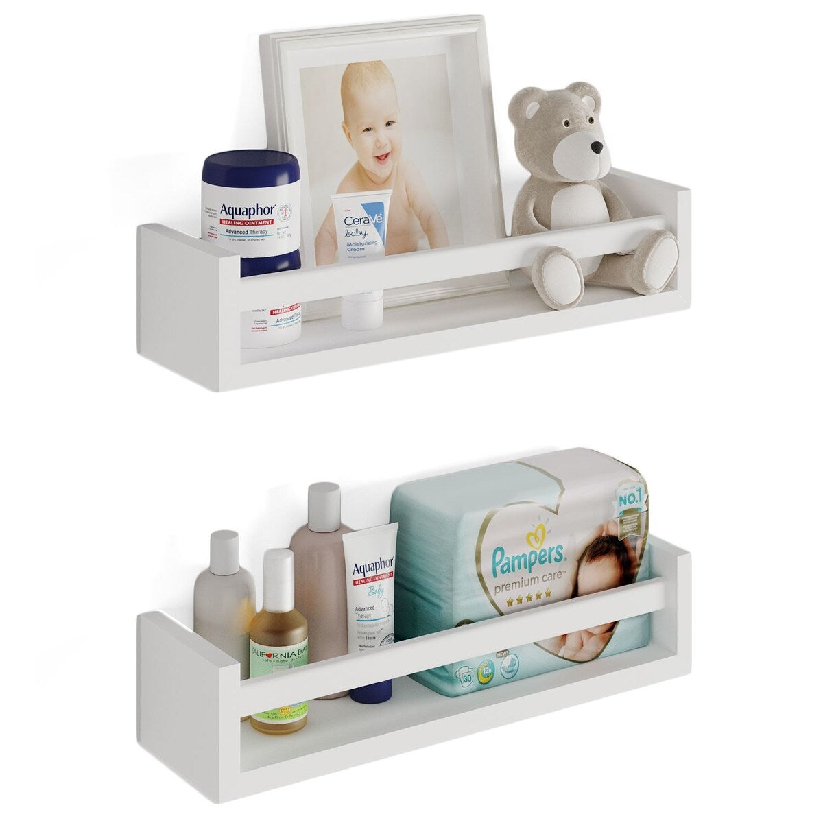 Wallniture Elba Wandregale für Kinder, Aufbewahrung für Spielzeug, Bücherregal aus Holz, 2er-Set – N/A