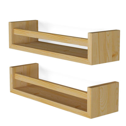 Wallniture Elba Wandregale für Kinder, Aufbewahrung für Spielzeug, Bücherregal aus Holz, 2er-Set – N/A