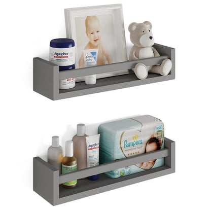 Wallniture Elba Wandregale für Kinder, Aufbewahrung für Spielzeug, Bücherregal aus Holz, 2er-Set – N/A