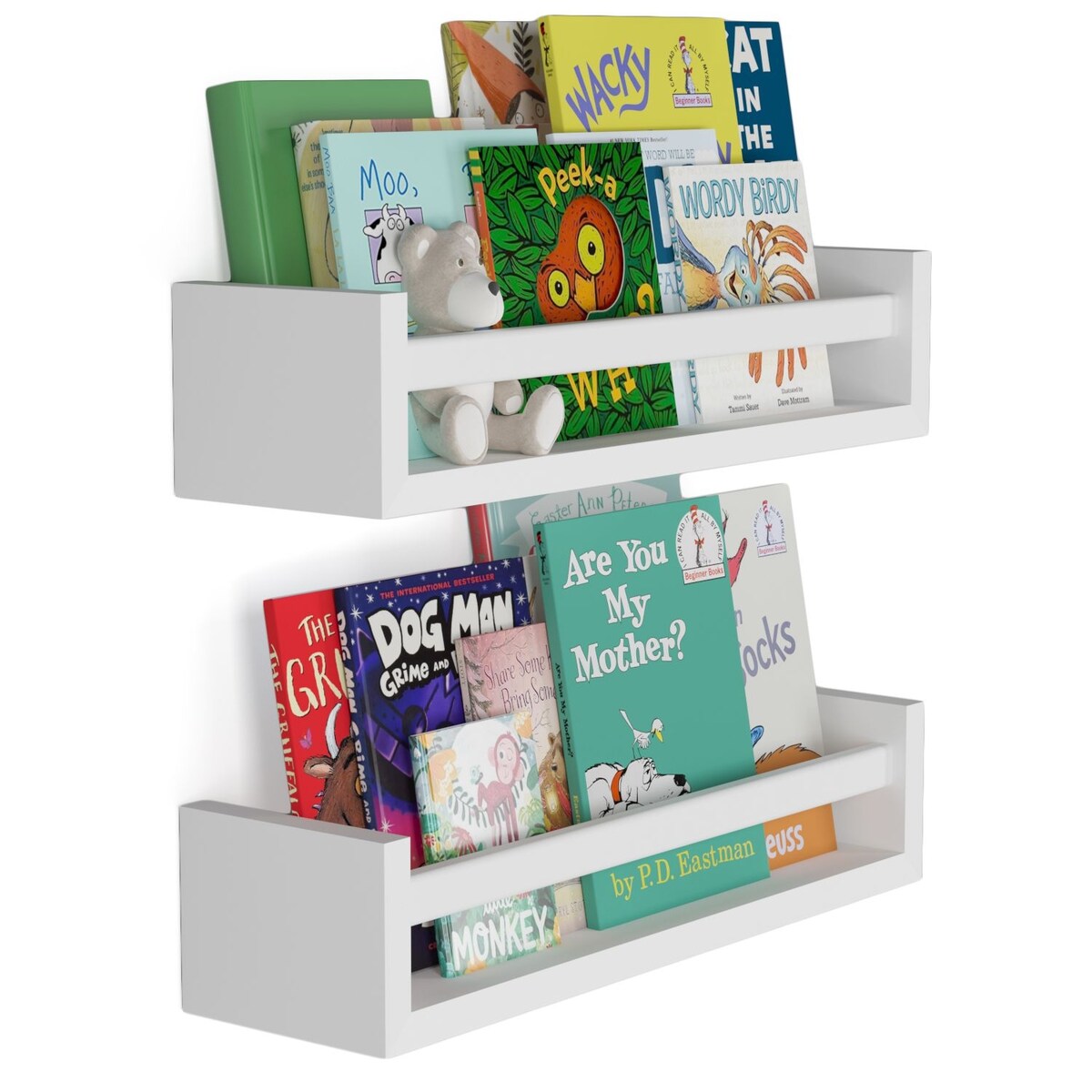Wallniture Elba Wandregale für Kinder, Aufbewahrung für Spielzeug, Bücherregal aus Holz, 2er-Set – N/A