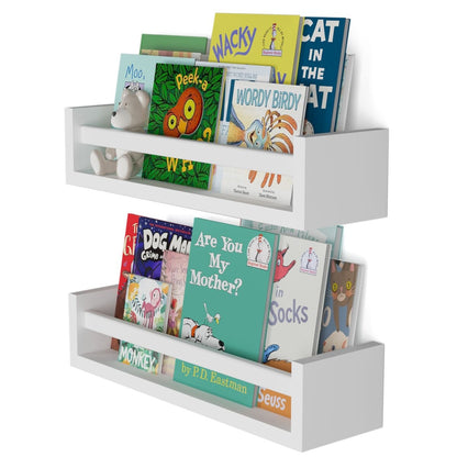 Wallniture Elba Wandregale für Kinder, Aufbewahrung für Spielzeug, Bücherregal aus Holz, 2er-Set – N/A