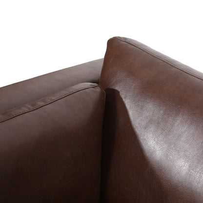 Warbler Faux Leather 3 Seater Sofa by Christopher Knight Home