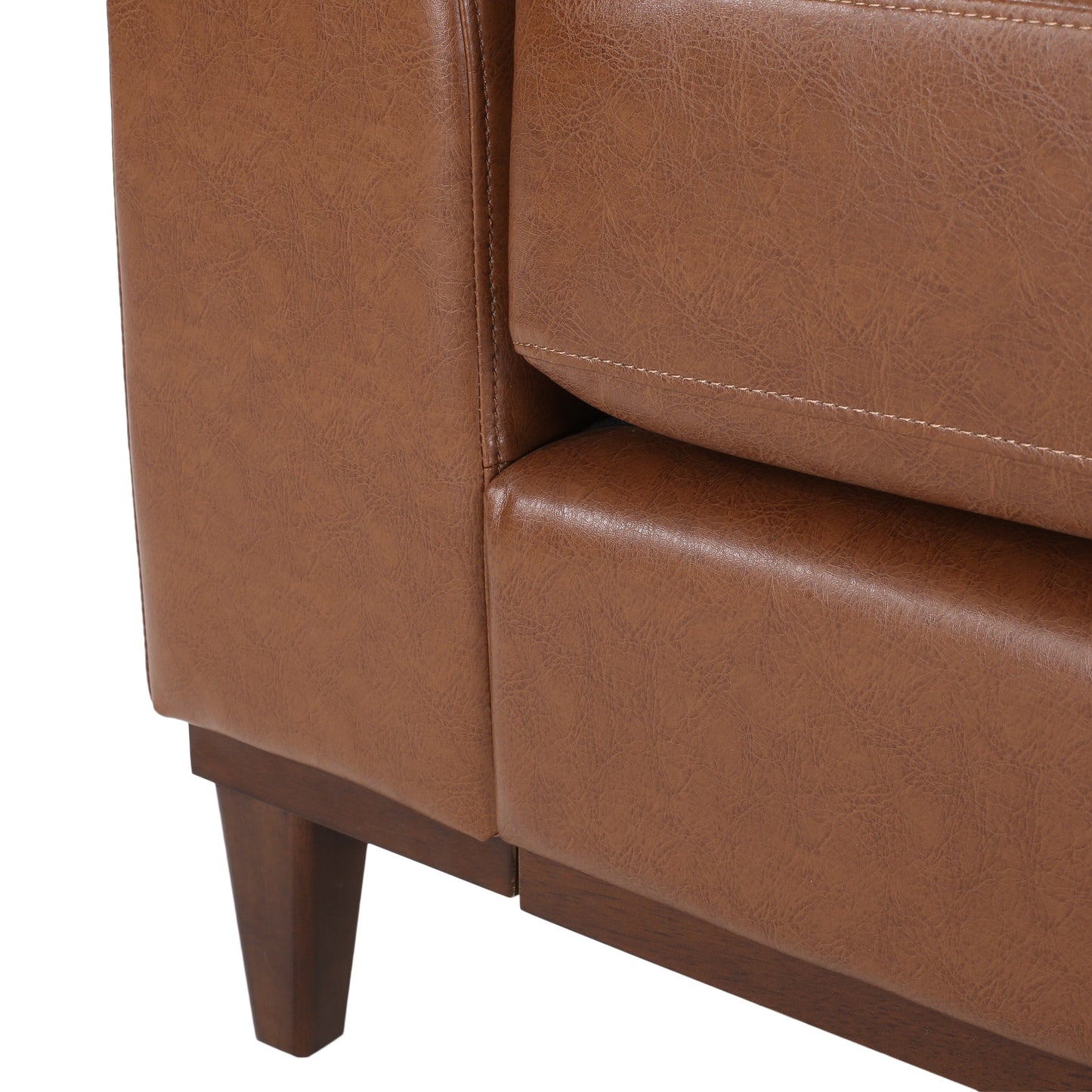 Warbler Faux Leather 3 Seater Sofa by Christopher Knight Home