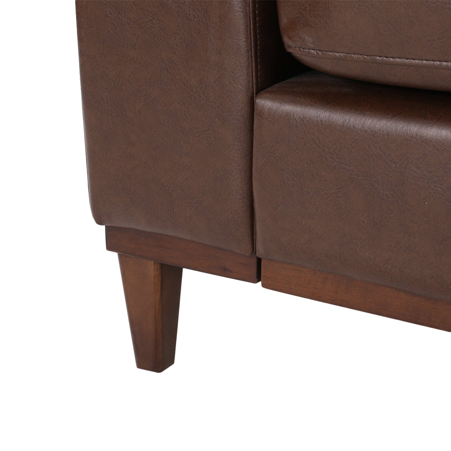 Warbler Faux Leather 3 Seater Sofa by Christopher Knight Home