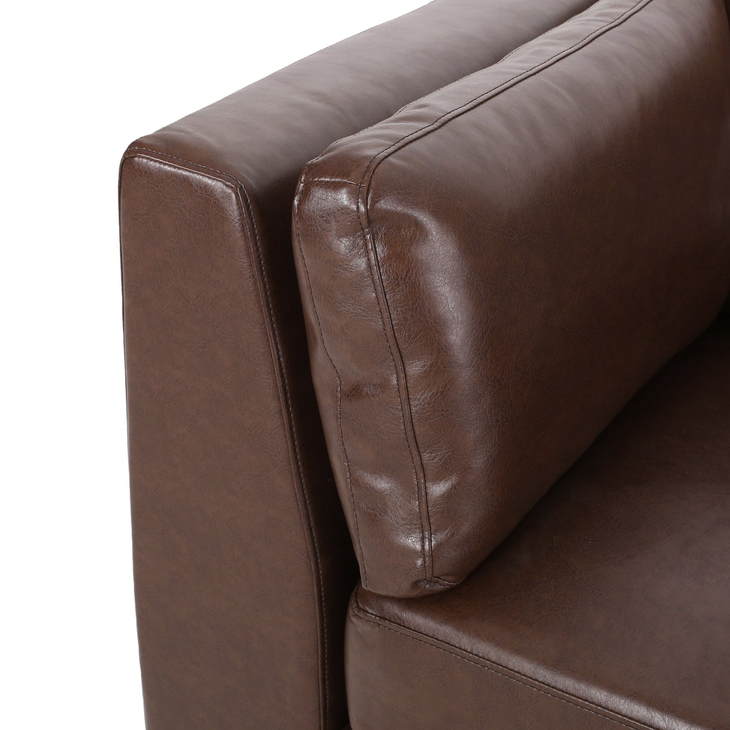 Warbler Faux Leather 3 Seater Sofa by Christopher Knight Home