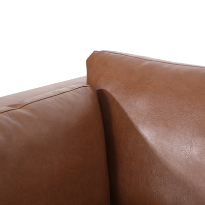 Warbler Faux Leather 3 Seater Sofa by Christopher Knight Home