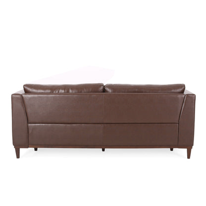 Warbler Faux Leather 3 Seater Sofa by Christopher Knight Home