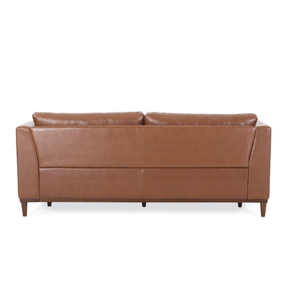 Warbler Faux Leather 3 Seater Sofa by Christopher Knight Home
